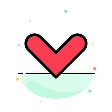 Ok, Oklar, Yön, Aşağı Soyut Düz Renk Simgesi Şablonu