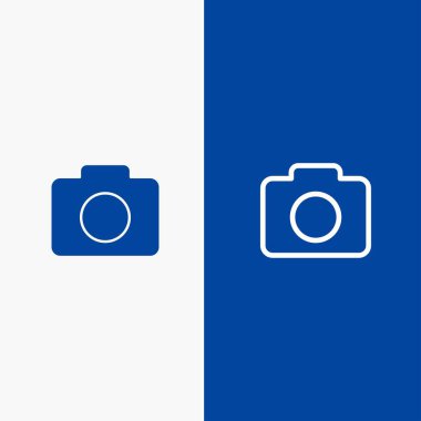 Instagram, Kamera, Resim Satırı ve Glyph Katı simgesi Mavi Sancak