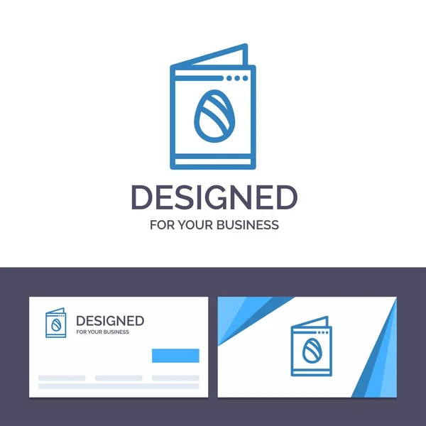 Δημιουργική επαγγελματική κάρτα και λογότυπο πρότυπο κάρτα, αυγό, Πάσχα, wedd — Διανυσματικό Αρχείο