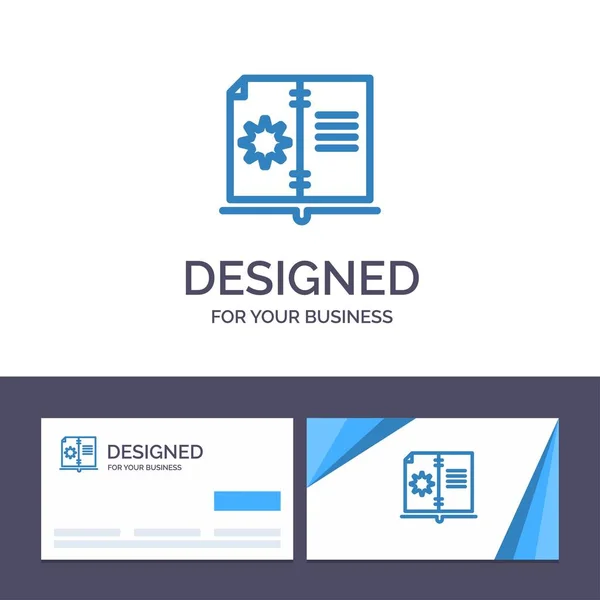 Szablon Creative Business Card i logo książka, przewodnik, sprzęt, — Wektor stockowy