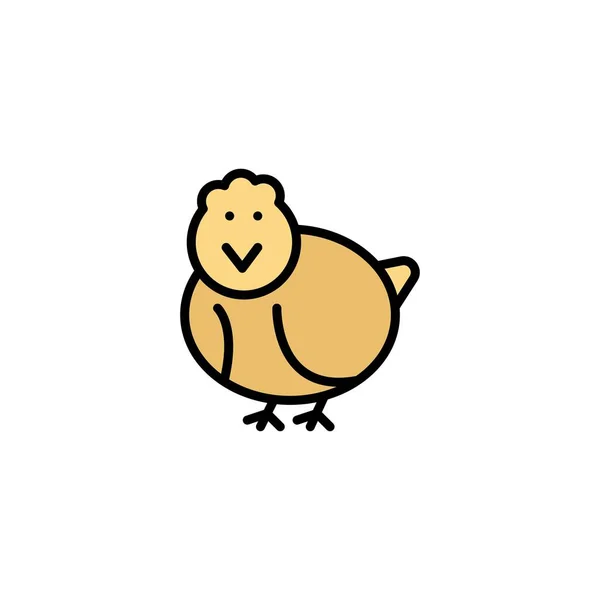 Chicken, Easter, Baby, Happy Business Logo Template. Color plano — Archivo Imágenes Vectoriales