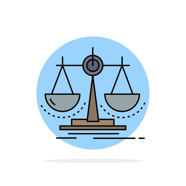 Equilibrio, decisión, justicia, ley, escala Flat Color Icon Vector — Archivo Imágenes Vectoriales