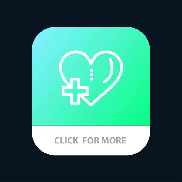 Herz, Liebe, Hinzufügen, plus mobile App-Taste. Android- und ios-Linie v — Stockvektor