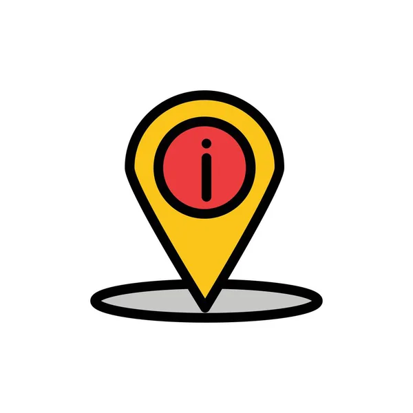 Localização, Navegação, Lugar, info Flat Color Icon. Ícone vetorial — Vetor de Stock