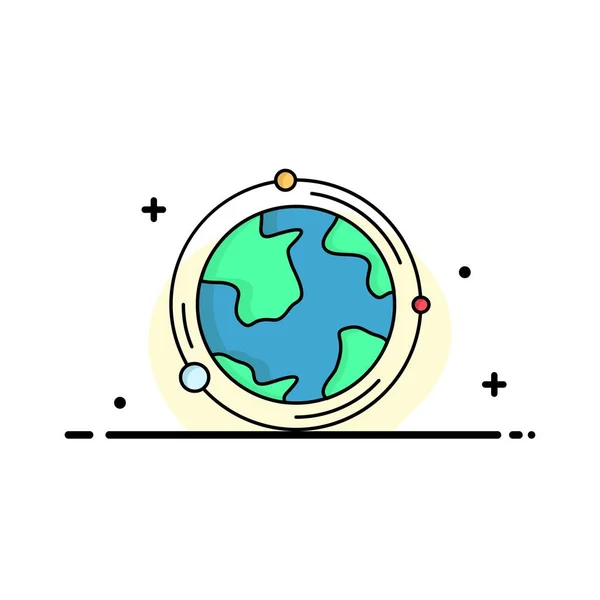 Tierra, globo, mundo, geografía, descubrimiento Color plano Icono Vector — Vector de stock