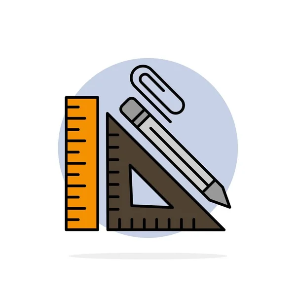 Skala, konstruktion, penna, reparation, linjal, Clip abstrakt cirkel — Stock vektor