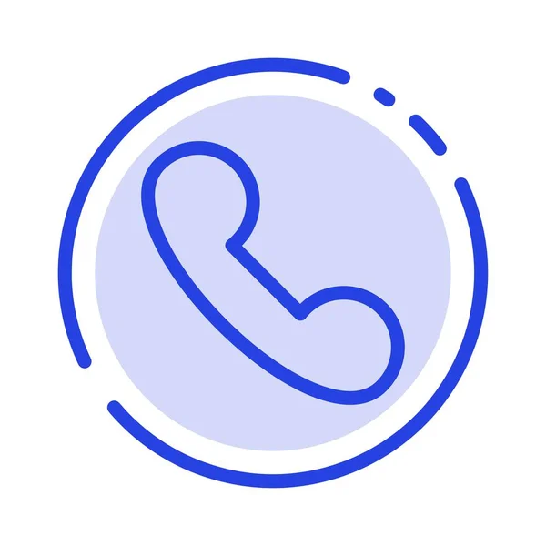 Telefoon, mobiel, telefoon, pictogram met blauwe stippellijn lijn — Stockvector