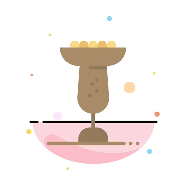 Bowl, jídlo, jíst, Madrigal abstraktní plochá barva šablona ikon — Stockový vektor