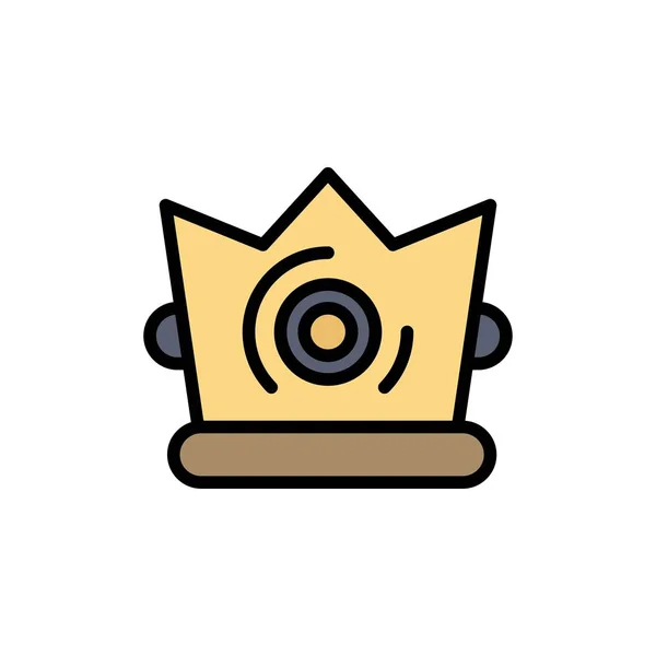 Best, Crown, King, Madrigal Flat Color Icon. Banner do ícone do vetor —  Vetores de Stock