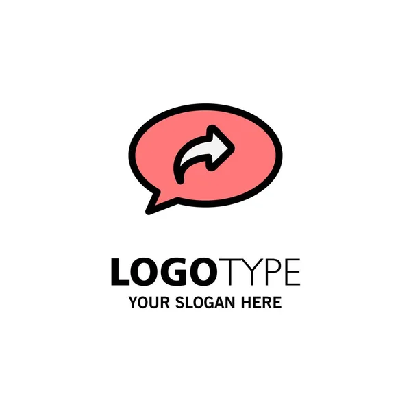 Básico, Chat, Flecha, Plantilla de logotipo de negocio derecho. Color plano — Archivo Imágenes Vectoriales