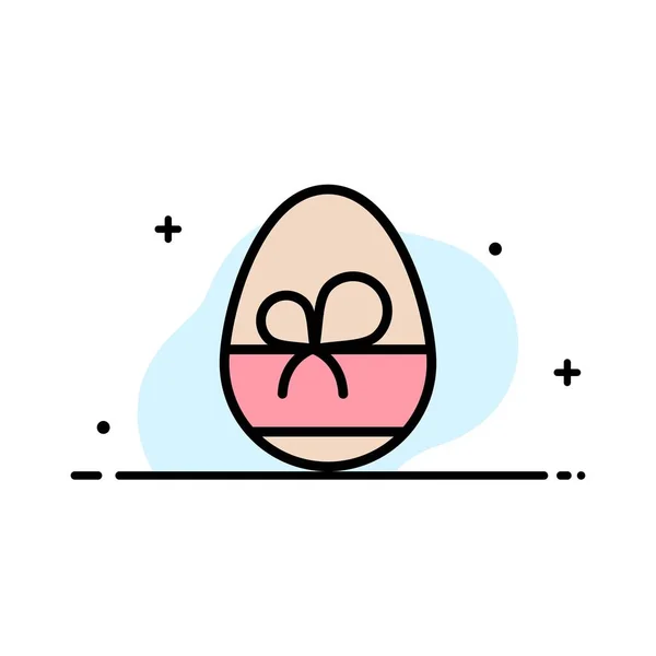 Яйцо, подарок, весна, есть бизнес плоская линия заполнены икона вектор Ба — стоковый вектор