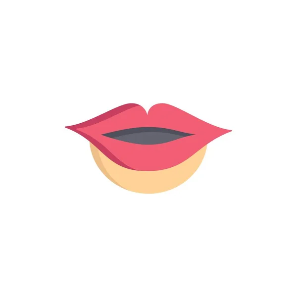 Labios, Chica Icono de Color Plano. Banner icono vectorial Plantilla — Archivo Imágenes Vectoriales