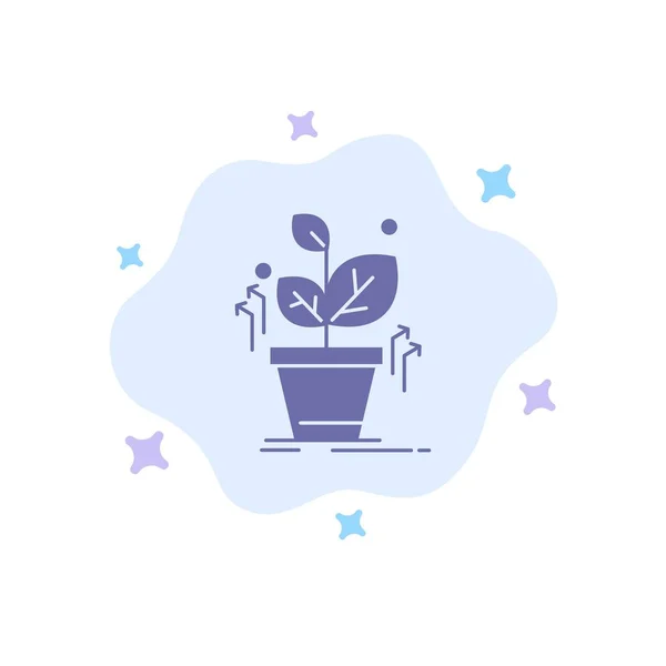 พืช, เติบโต, เติบโต, ไอคอนสีน้ําเงินความสําเร็จบน Abstract Cloud Backgrou — ภาพเวกเตอร์สต็อก