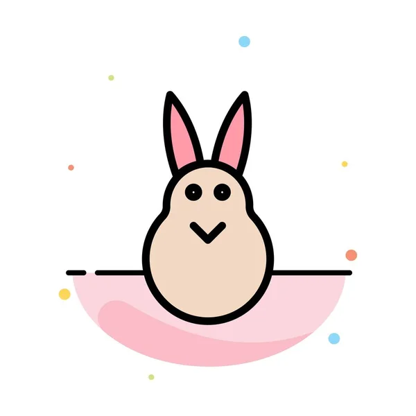 Króliczek, Wielkanoc, Easter Bunny, królik streszczenie płaski kolor ikona tem — Wektor stockowy