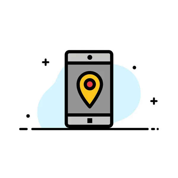 Aplicação, Celular, Aplicativo Móvel, Localização, Mapa de Negócios —  Vetores de Stock