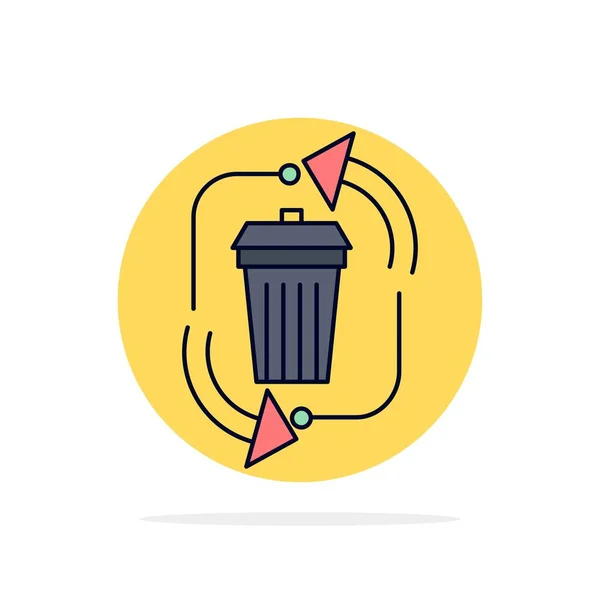 废物, 处置, 垃圾, 管理, 回收平面颜色图标 Ve — 图库矢量图片