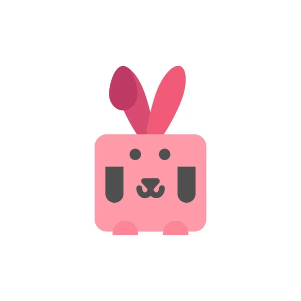 Bunny, Paskalya, Tavşan, Tatil Düz Renk Simgesi. Vektör simgesi yasağı — Stok Vektör