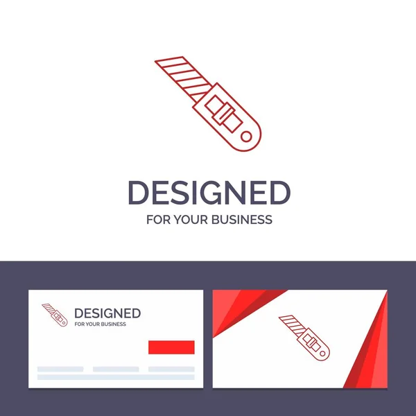 Carte de visite créative et modèle de logo Couteau, outil, réparation, Cu — Image vectorielle
