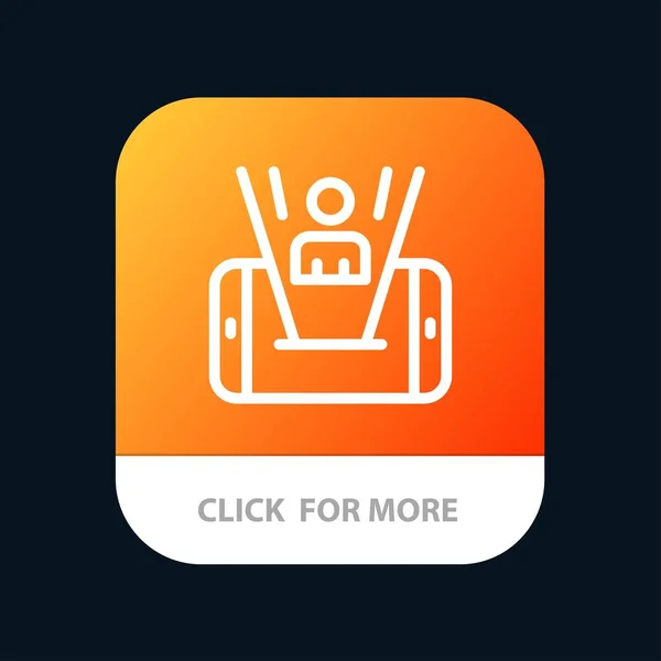 Celular, Celular, Homem, Tecnologia Mobile App Button. Android e IOS — Vetor de Stock