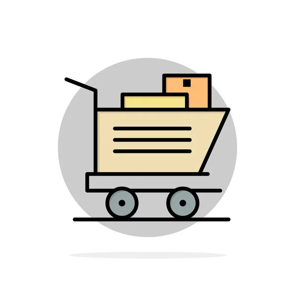 Carrito, Compras, Carrito Círculo Abstracto Fondo Color plano Ico — Vector de stock