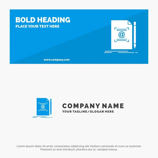 Notiz, Brief, Text, E-Mail, erstellen solide Symbol Website Banner und b — Stockvektor