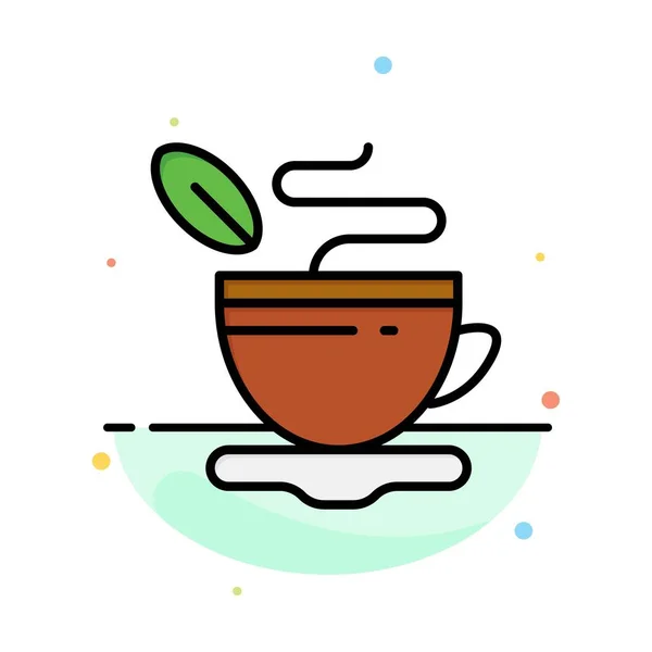 चाय, कप, गर्म, कॉफी सारांश फ्लैट रंग प्रतीक टेम्पलेट — स्टॉक वेक्टर