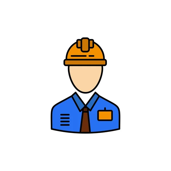 Worker, Industry, Construction, Constructor, Labour, Labor  Flat — Stock Vector