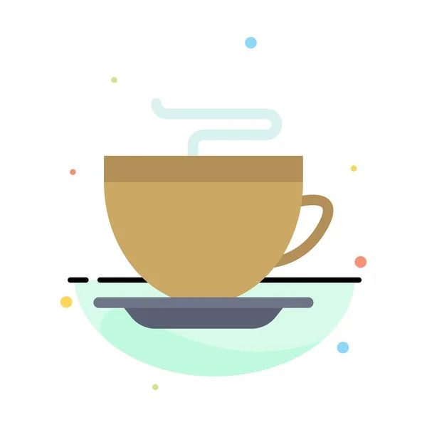 Tè, caffè, tazza, pulizia astratto piatto colore icona modello — Vettoriale Stock