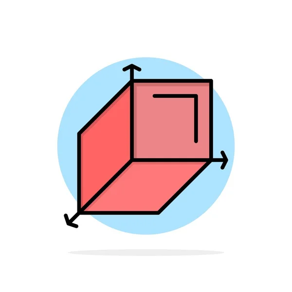 3d, коробка, кубик, дизайн Абстрактный круговой фон Плоский цвет Ic — стоковый вектор