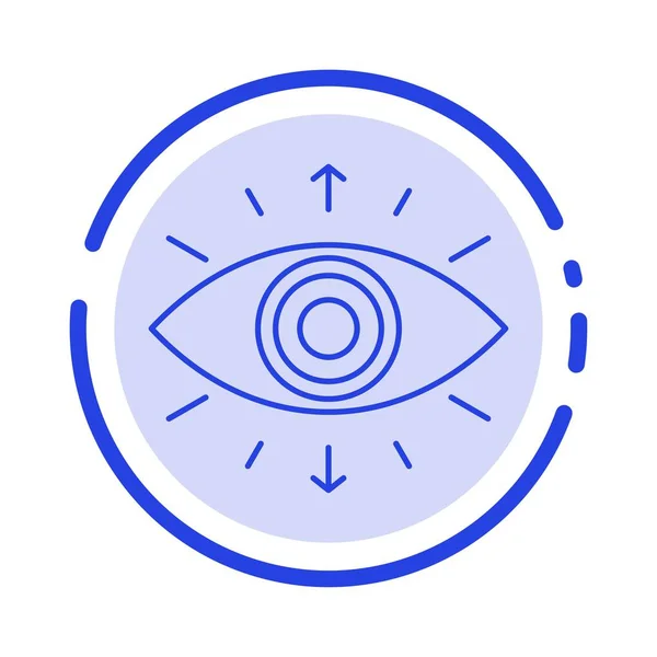 Eye, Symbol, Secret Society, Member, Blue Dotted Line Icon - Stok Vektor