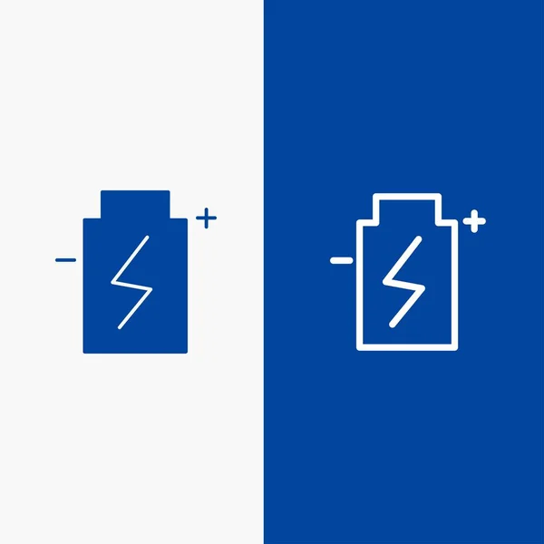 Batería, Eco, Ecología, Energía, Línea de Medio Ambiente y Glifo Sólido — Vector de stock