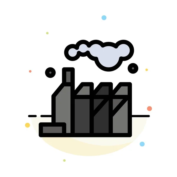 Energia, zanieczyszczenie, fabryka streszczenie płaski kolor ikona szablon — Wektor stockowy