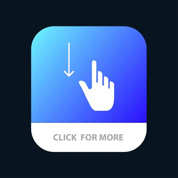 Omlaag, vinger, gebaar, gebaren, hand mobiele app knop. Android — Stockvector