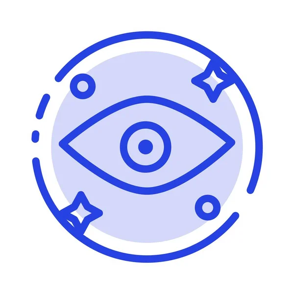 Eye, Eyes, Watching Blue Dotted Line Icon — стоковый вектор