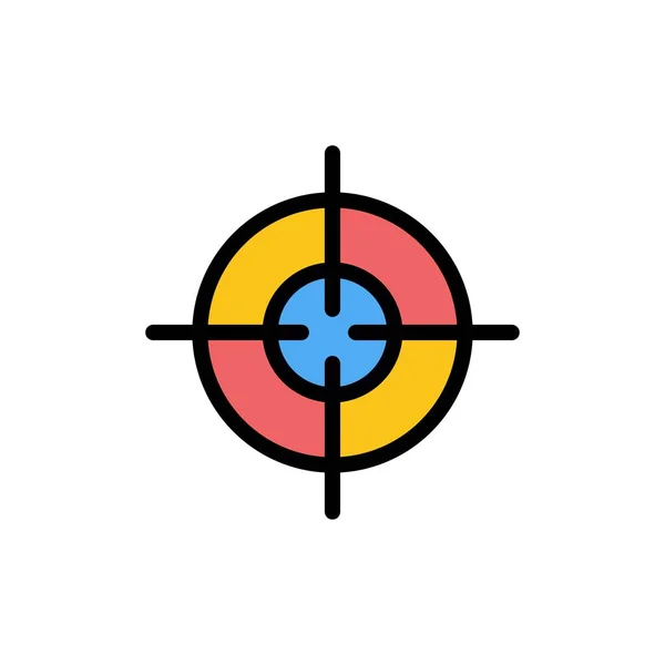 Objetivo, Apuntar, Interfaz de color plano icono. Banner de icono de vector Temp — Vector de stock