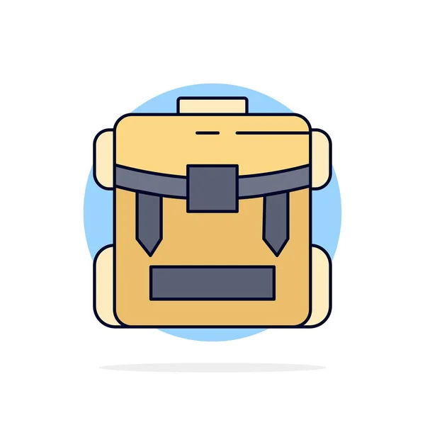 Sac, camping, fermeture éclair, randonnée, bagages Flat Color Icon Vector — Image vectorielle