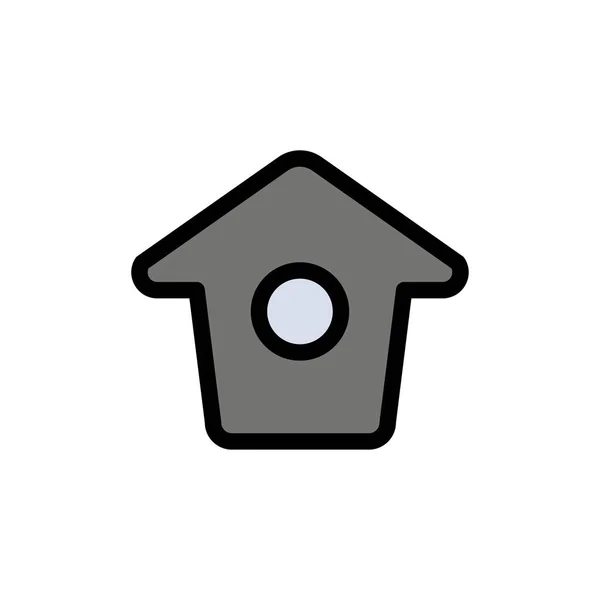 Birdhouse, Felet, Twitter Flat Color Icon. Векторный значок T — стоковый вектор