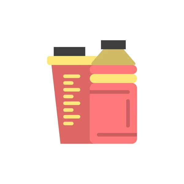 瓶， 饮料， 能源， 摇床， 运动平面颜色图标.矢量 ic — 图库矢量图片