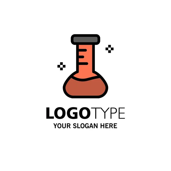 Plantilla de logotipo de negocio químico, frasco, laboratorio. Color plano — Archivo Imágenes Vectoriales