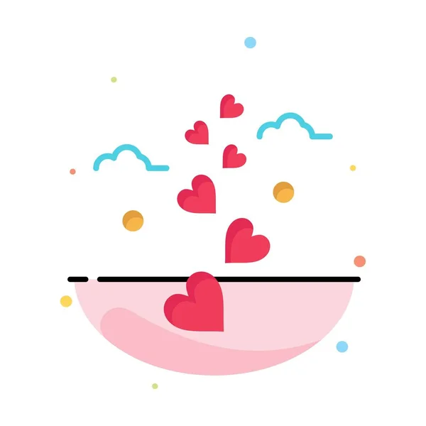 Cuori, amore, amore, matrimonio Business Logo Template. Colore piatto — Vettoriale Stock