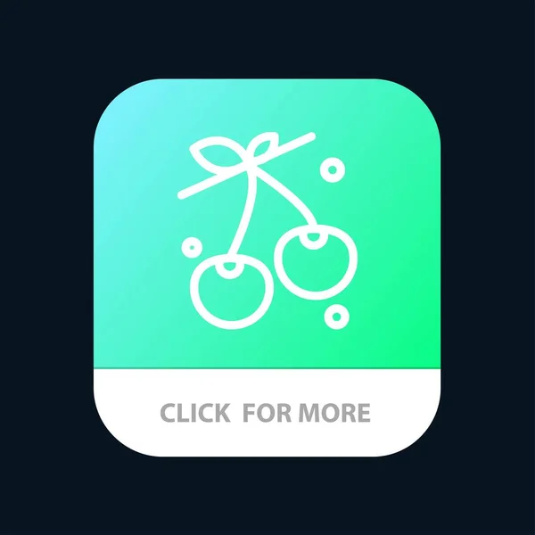 Berry, κεράσι, φαγητό, άνοιξη κουμπί εφαρμογής για κινητά. Android και iOS L — Διανυσματικό Αρχείο