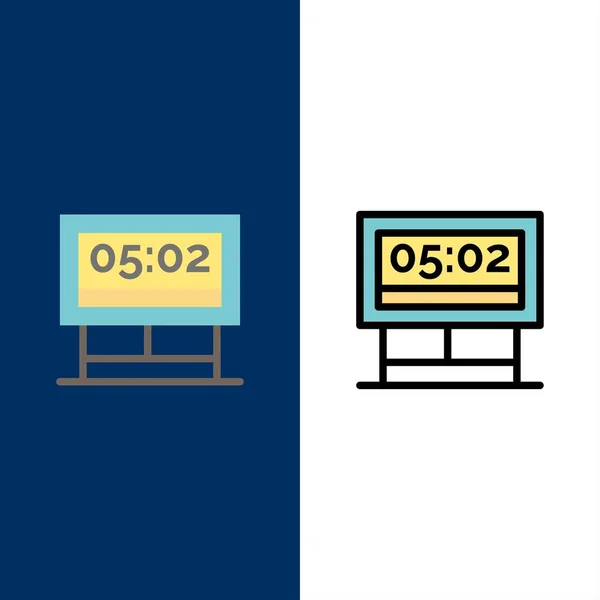 Tabellone, Gioco, Punteggio, Tabellone Icone. Icona piatta e riempita in linea — Vettoriale Stock