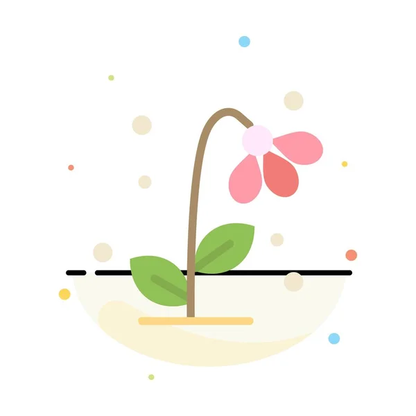 植物, 花卉, 花, 性质, 春天抽象平面颜色图标 T — 图库矢量图片