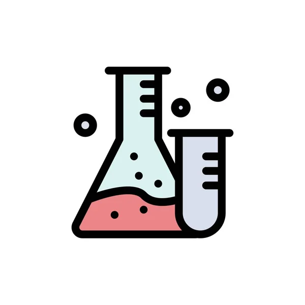 Baňka, trubka, Lab, vědecká ikona s plochou barvou. Ikona vektorové ikony T — Stockový vektor