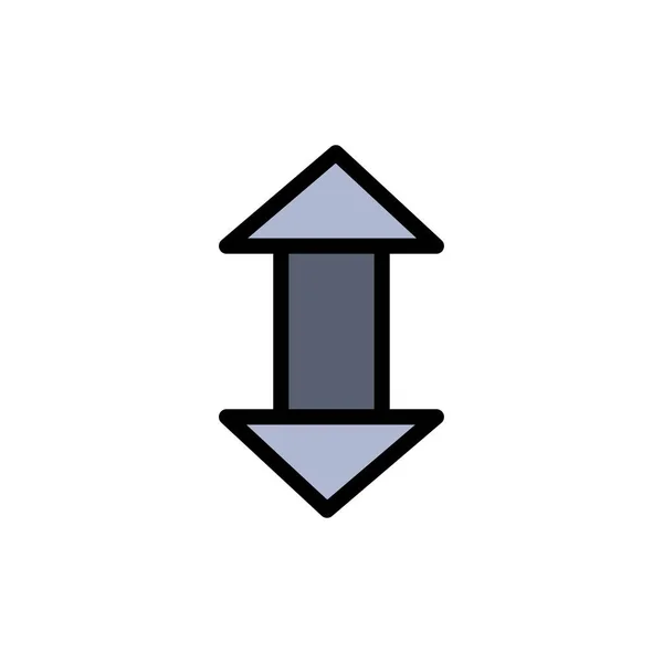 Nyílra, nyilak, fel, le lapos szín ikonra. Vektor Icon banner tem — Stock Vector
