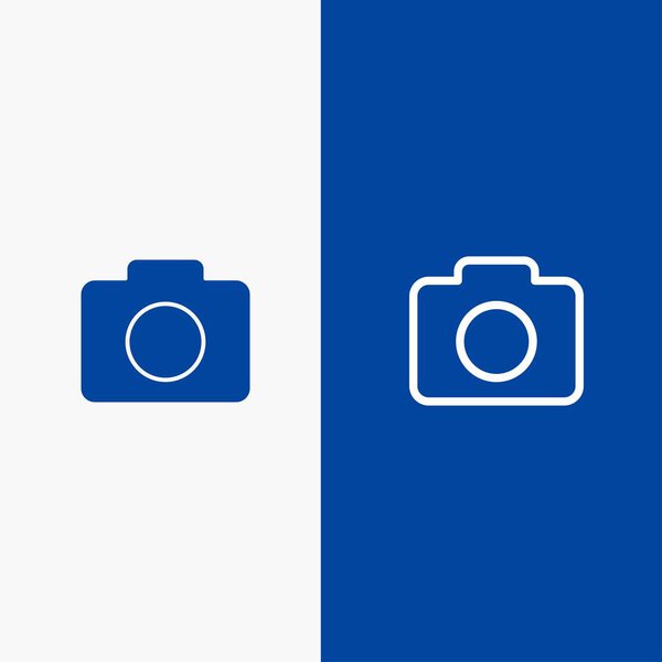 Instagram, Камера, Image Line и иконка Glyph Solid Blue banner L
