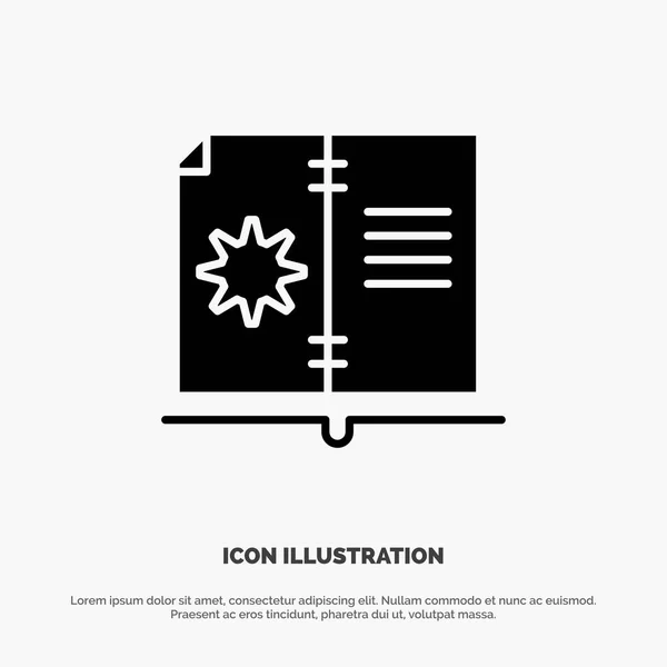 Buch, Anleitung, Hardware, Anleitung Solid Glyph Icon Vector — Stockvektor