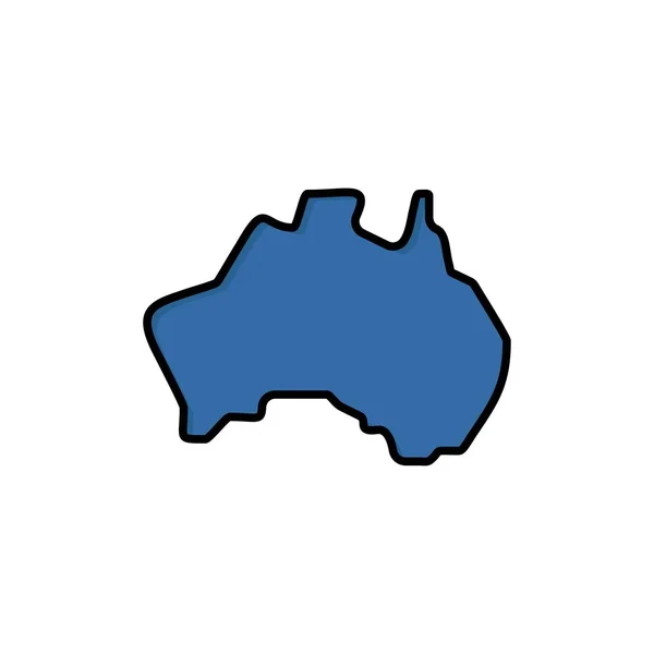 Australiano, País, Ubicación, Mapa, Icono de color plano de viaje. Vec — Vector de stock