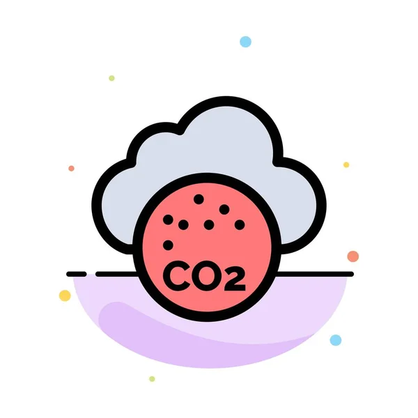 Ar, Dióxido de Carbono, Co2, Poluição Abstract Flat Color Icon Te — Vetor de Stock