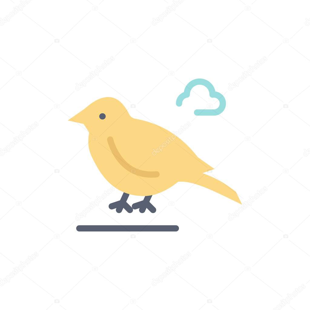 Bird, British, Small, Sparrow  Flat Color Icon. Vector icon bann